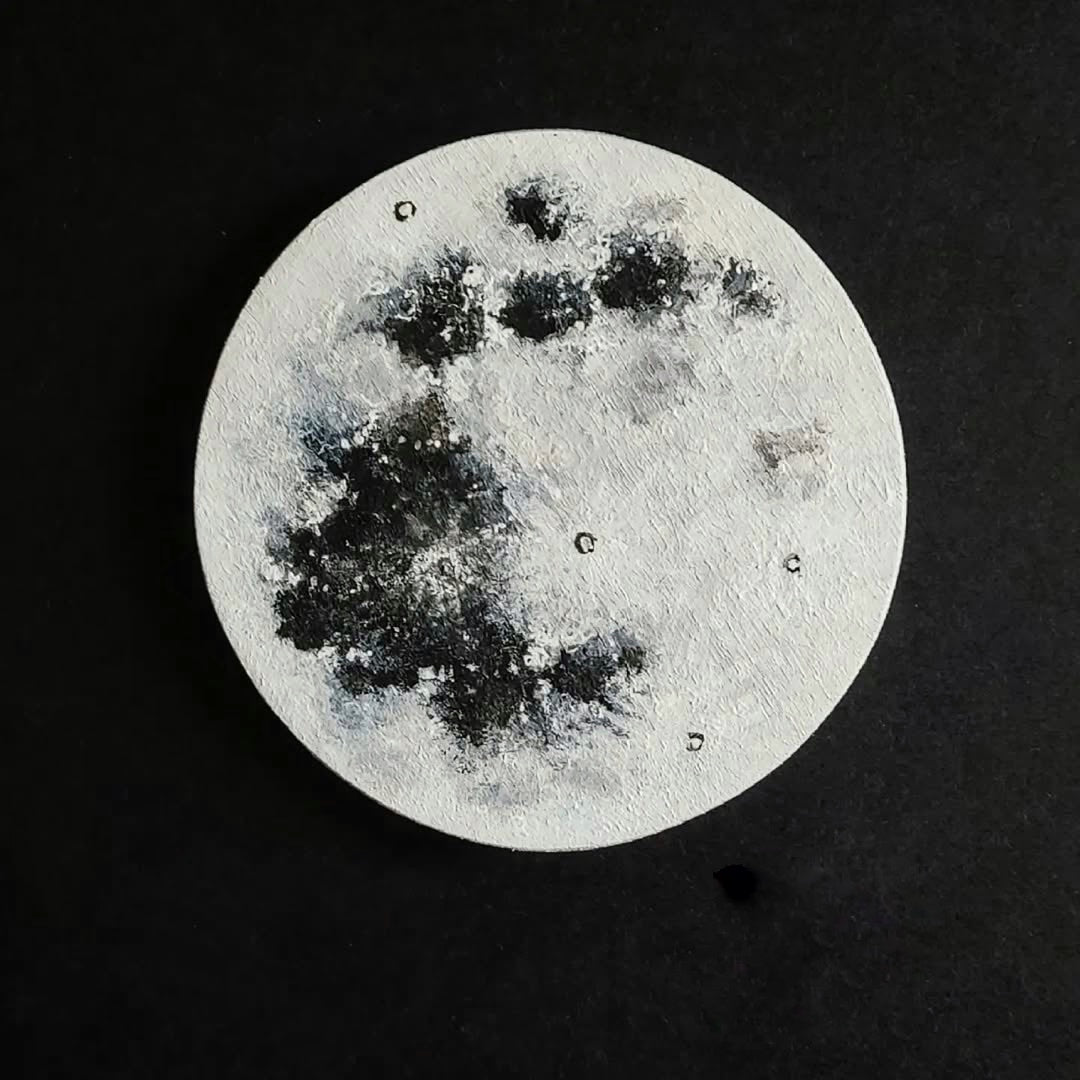 Hand-painted wooden necklace