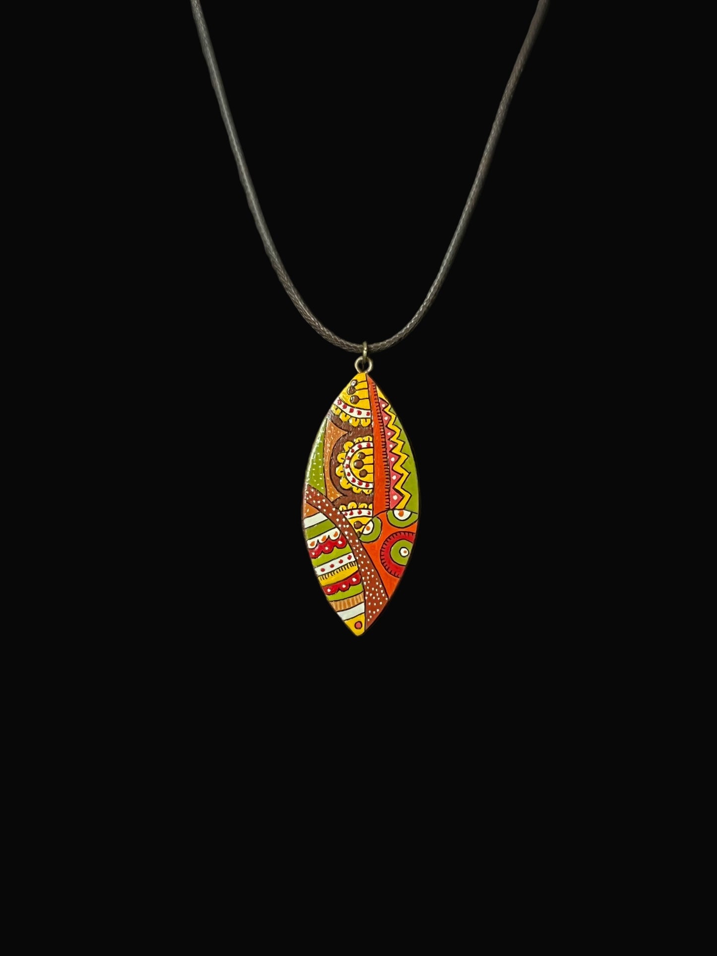 Colorful leaf-shaped pendant
