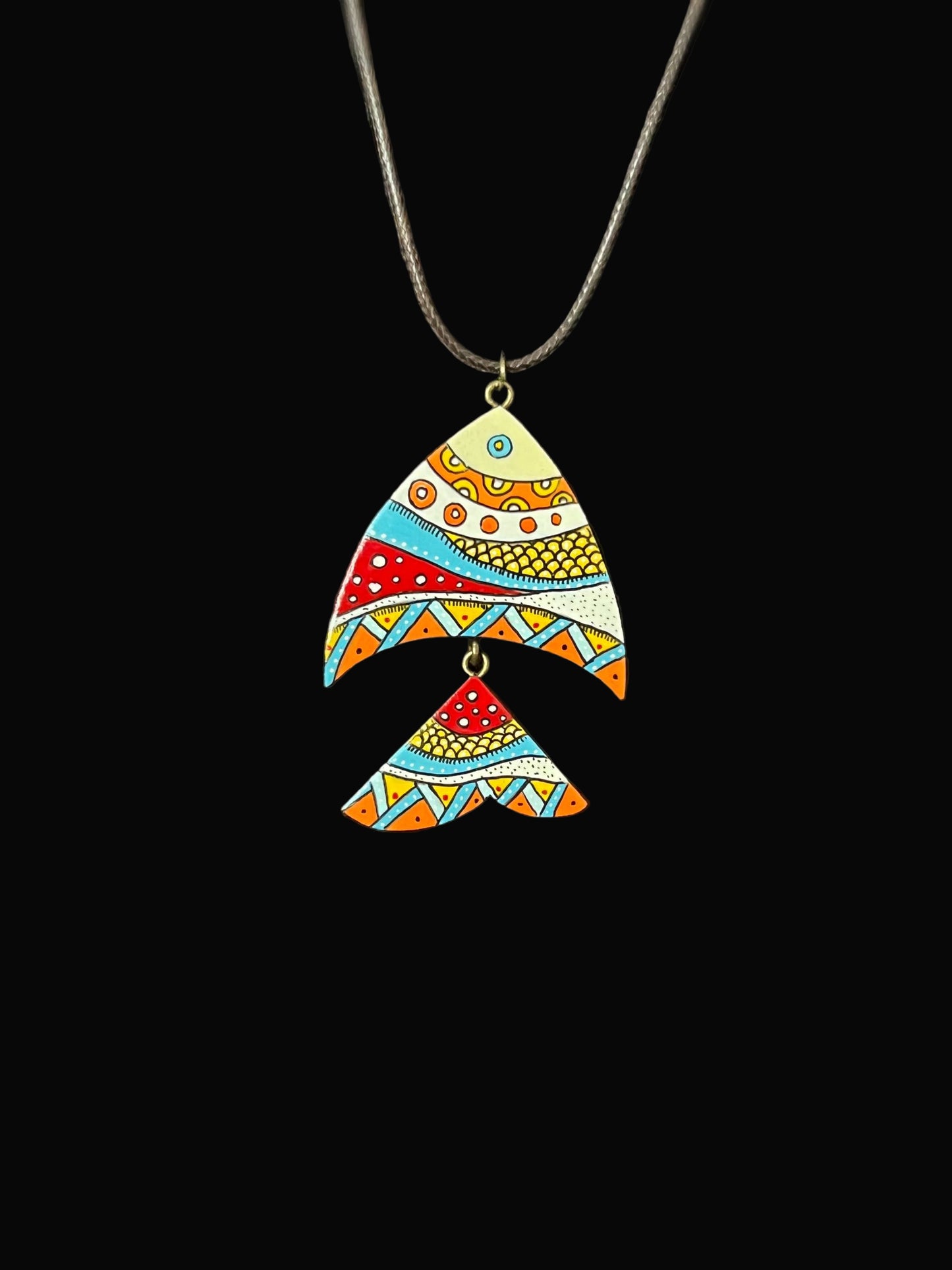 Colorful fish pendant necklac