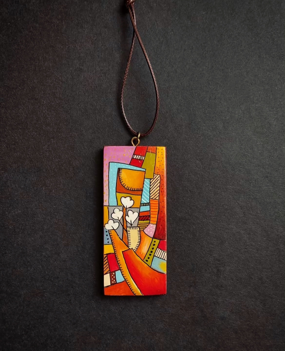 Hand-painted Wooden Necklace