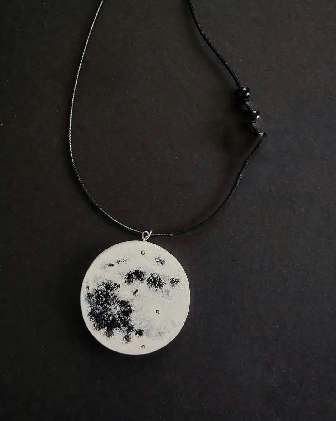Hand-painted wooden necklace