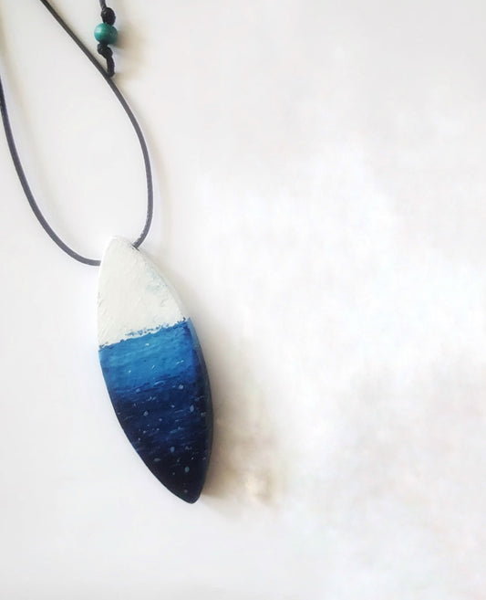 Hand-painted wooden necklace