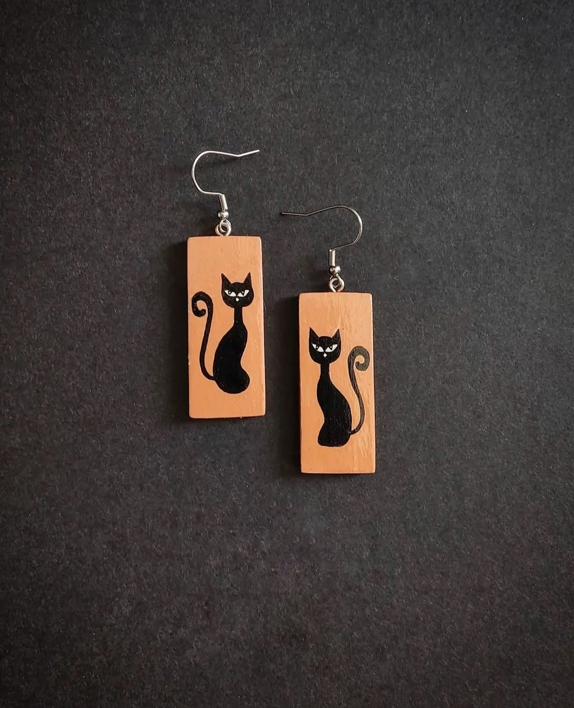 Hand-painted wooden earrings