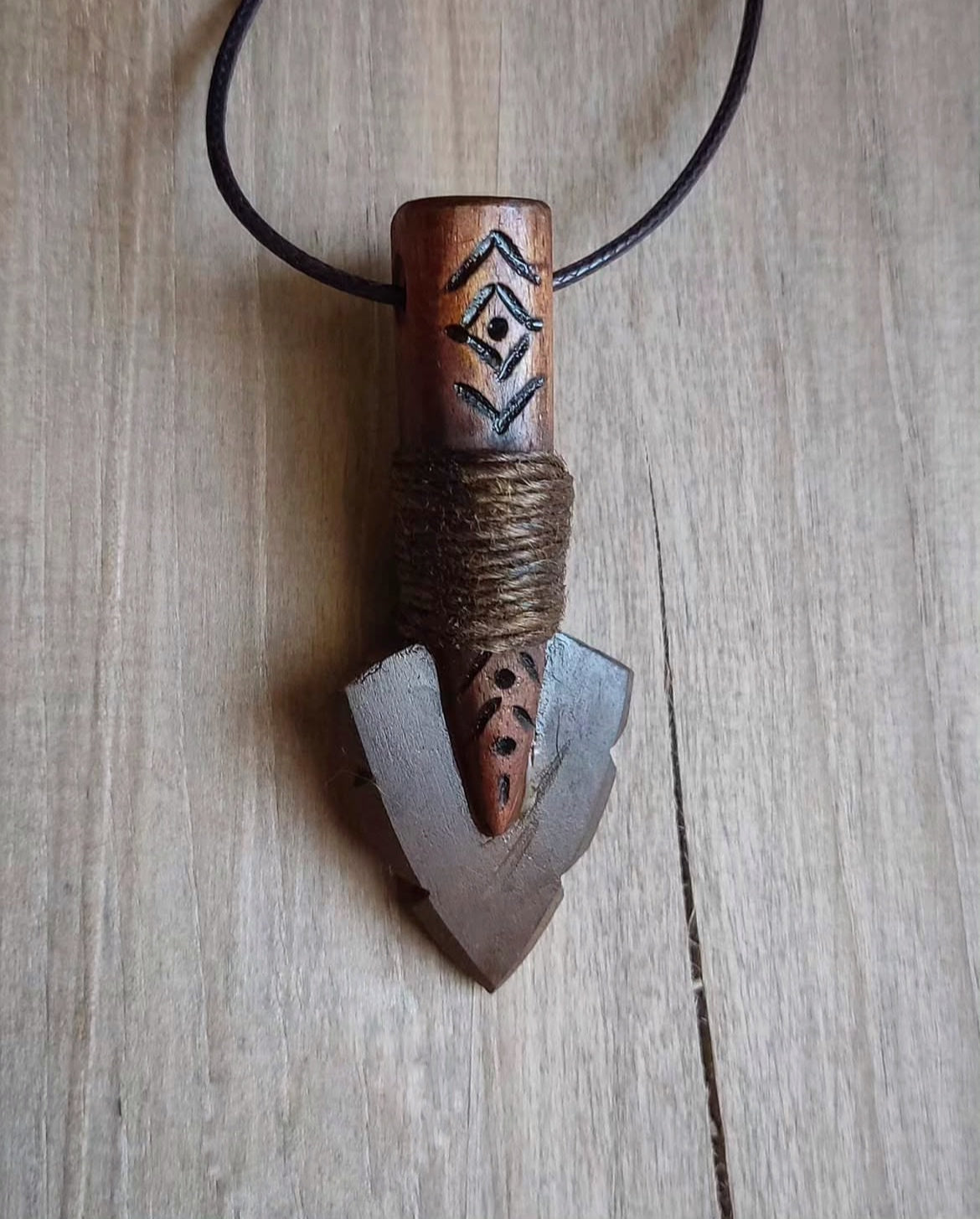 Wooden pendant necklace