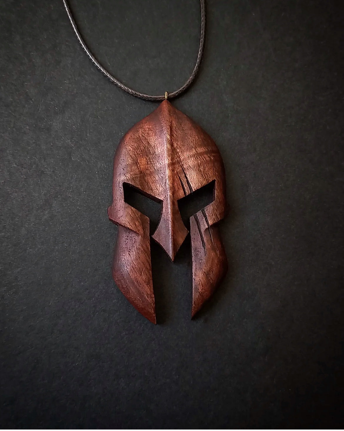 handcrafted wooden Batman necklace